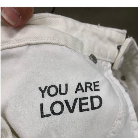 AMO Twist Sea Salt Jeans Slim Fit Cut Ankle Length 4 Pockets White Size 28 - Picture 8 of 8